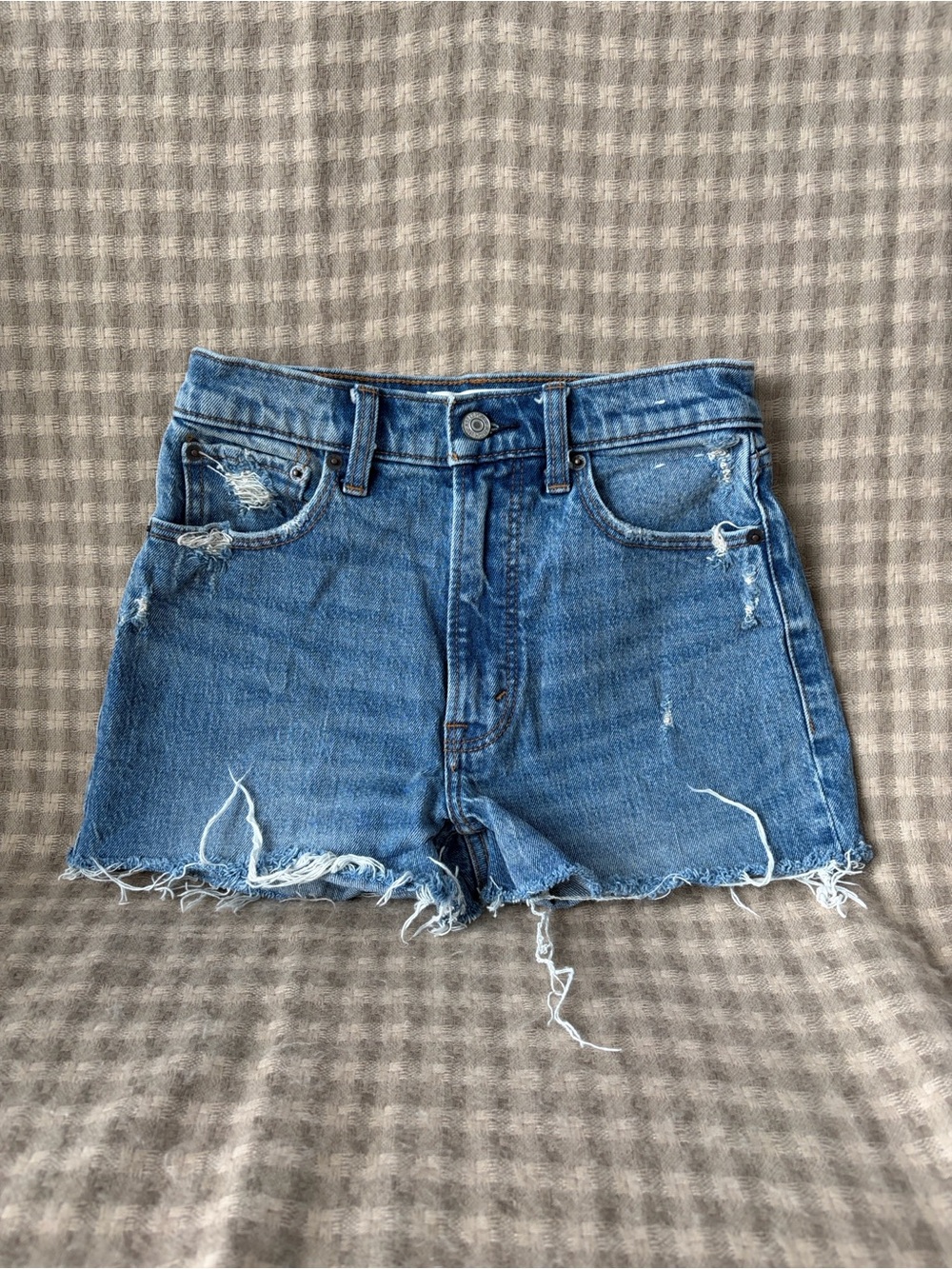 ABERCROMBIE & FITCH THE 90s SKINNY HIGH RISE JEAN SHORTS WOMENS 25